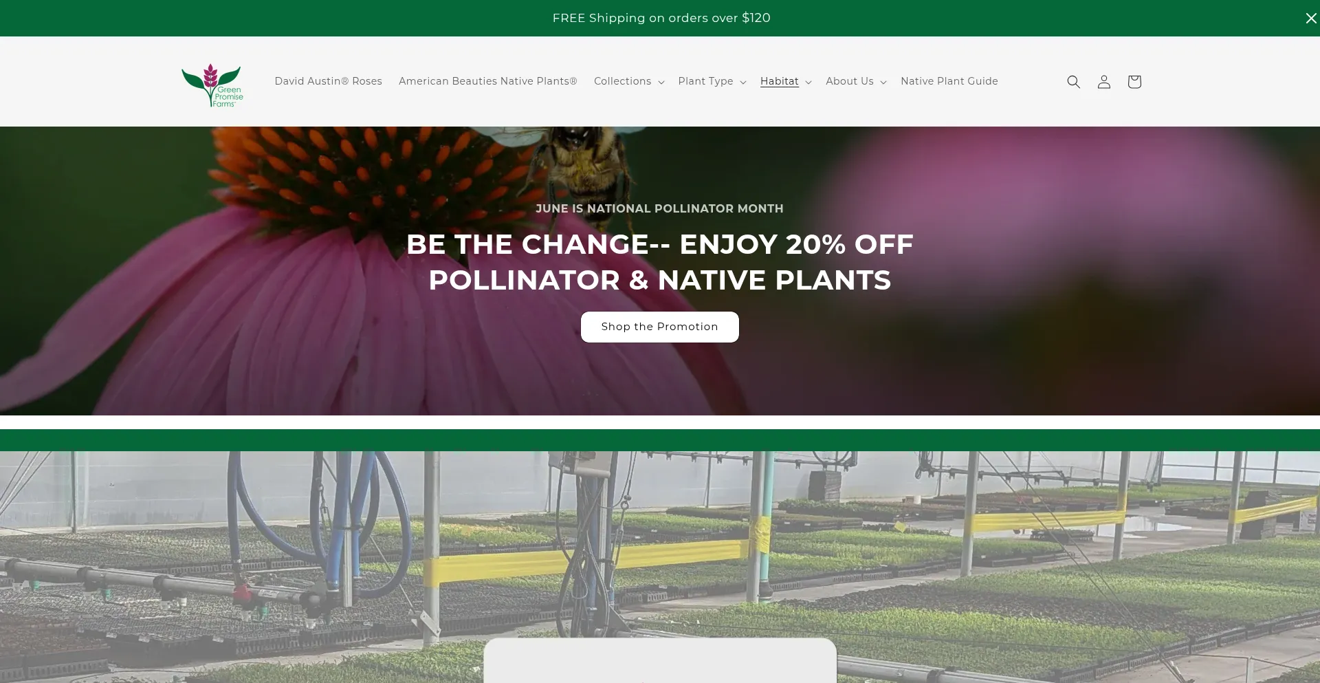 Website screenshot of Greenpromisefarms.com
