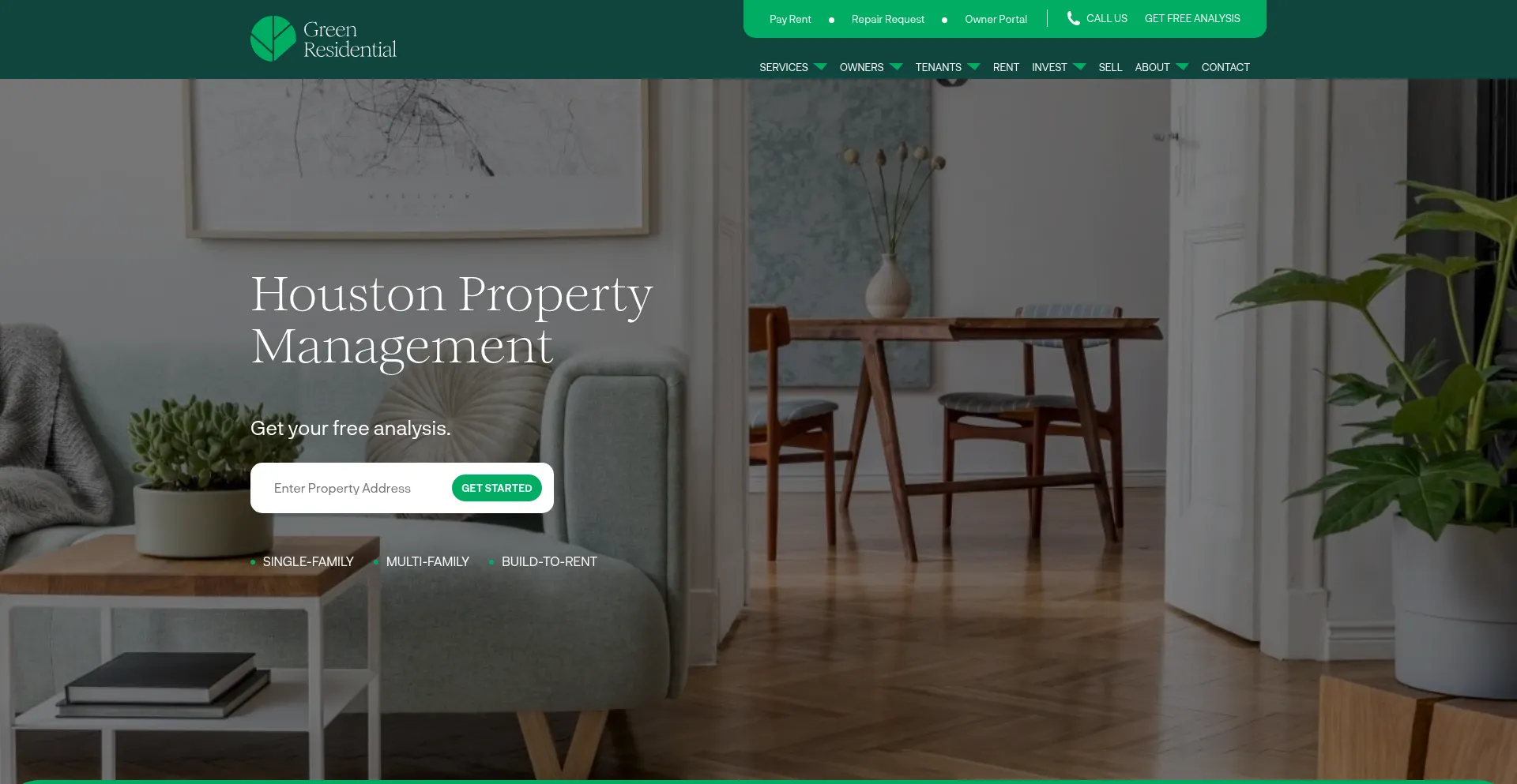 Website screenshot of Greenresidential.com