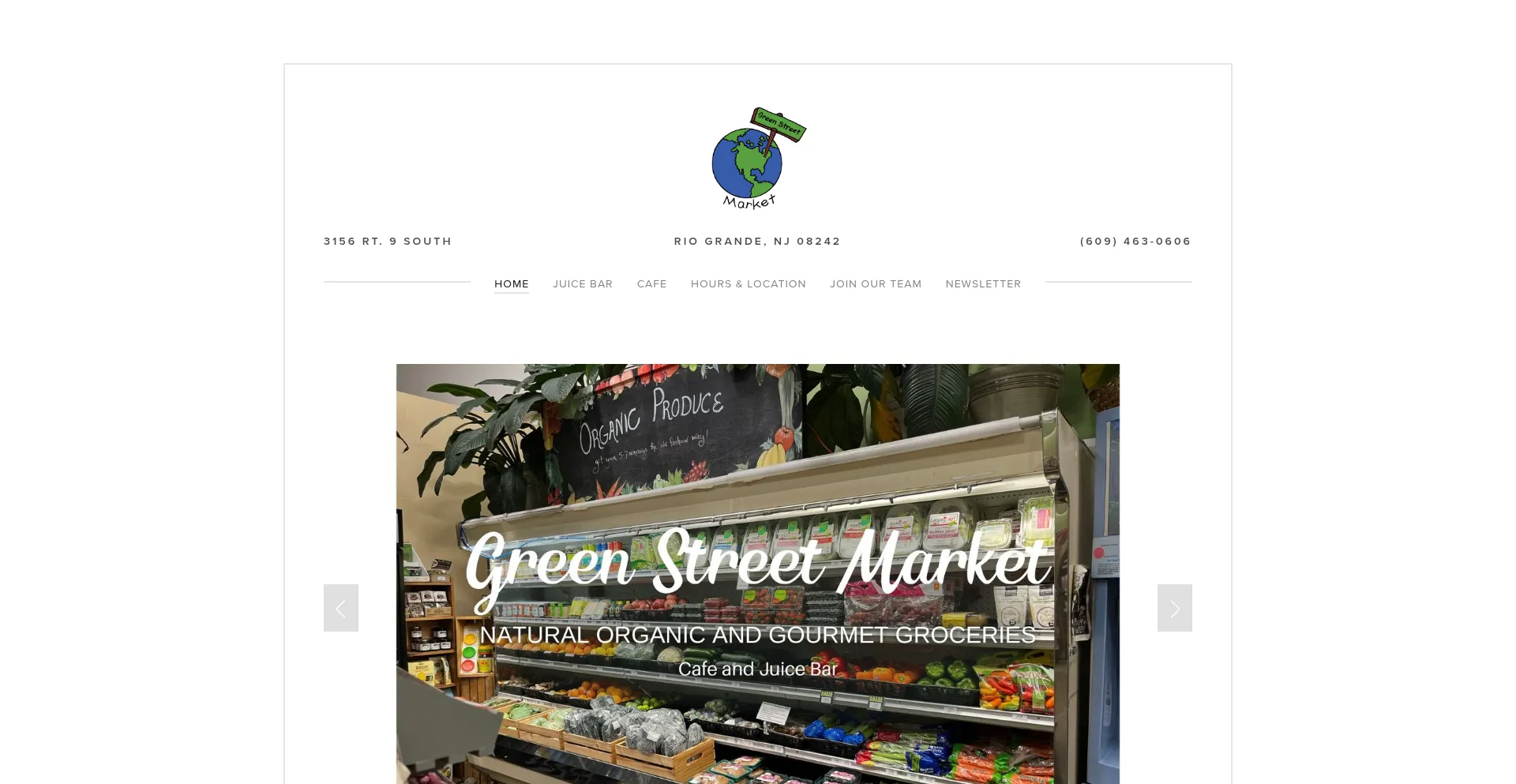 Website screenshot of Greenstreetmarket.com