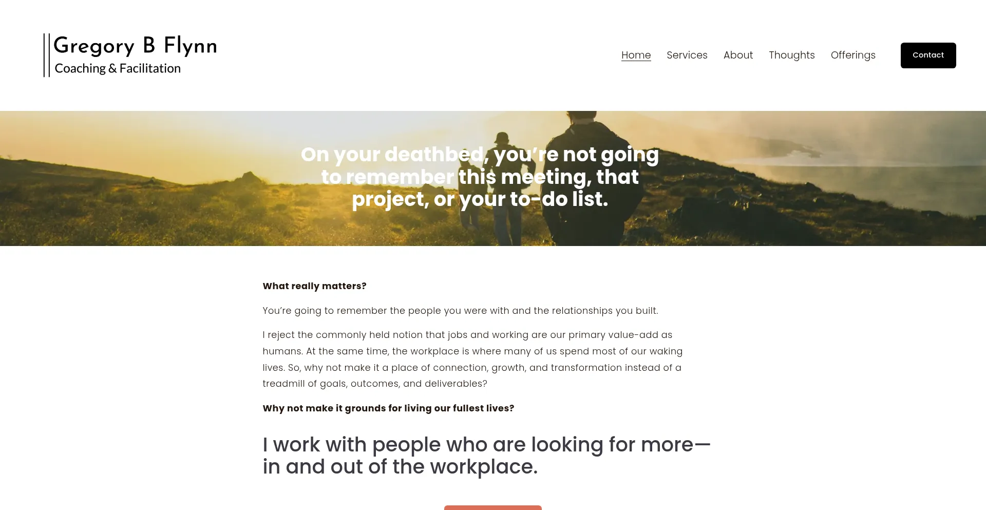 Website screenshot of Gregorybflynn.com