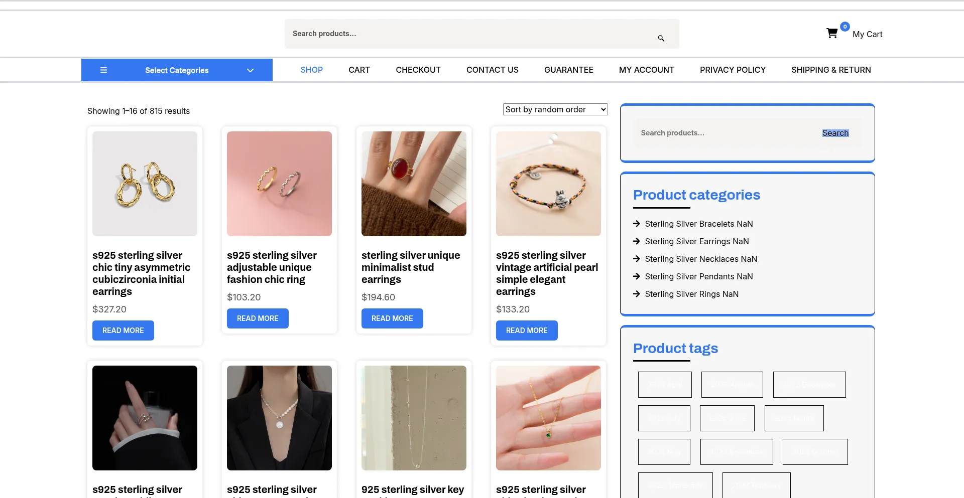 Website screenshot of Gribex.shop