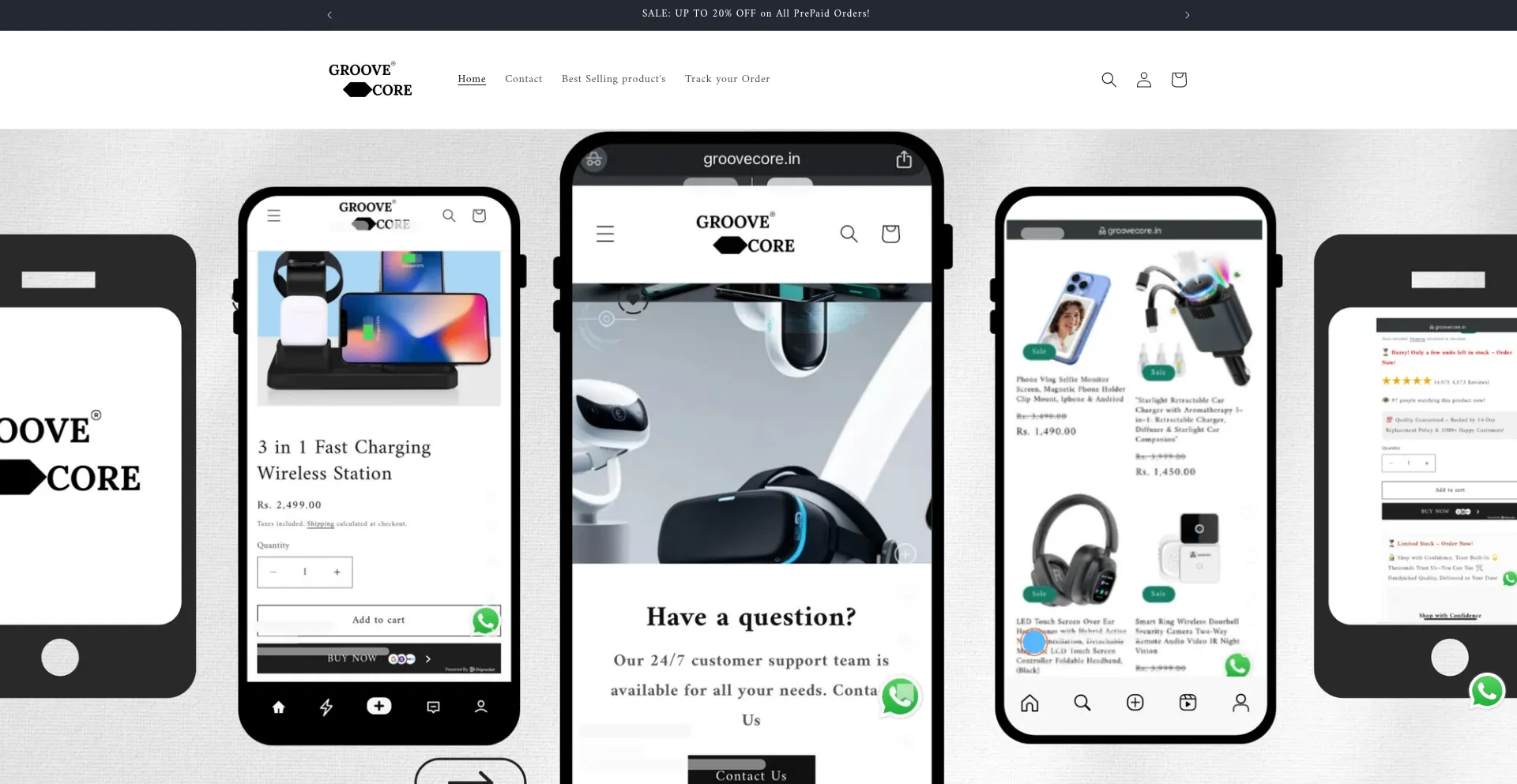 Website screenshot of Groovecore.in