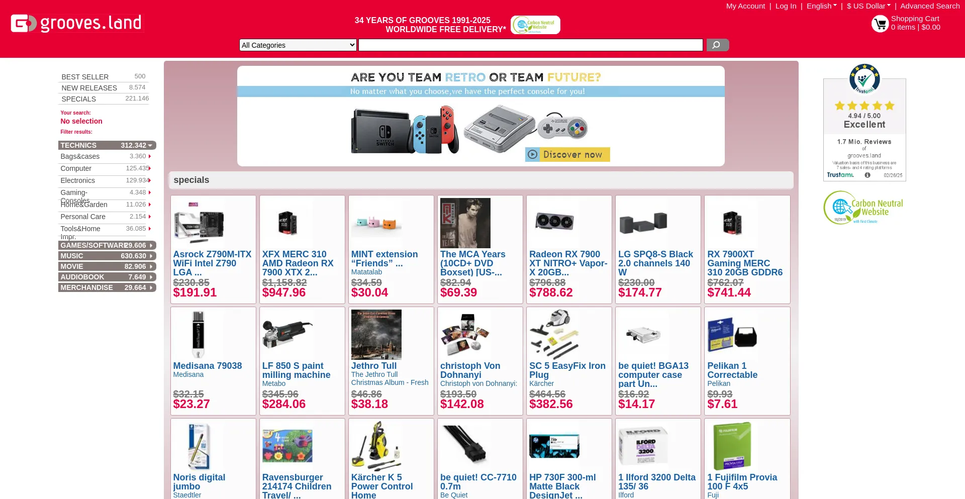 Website screenshot of Grooves.land