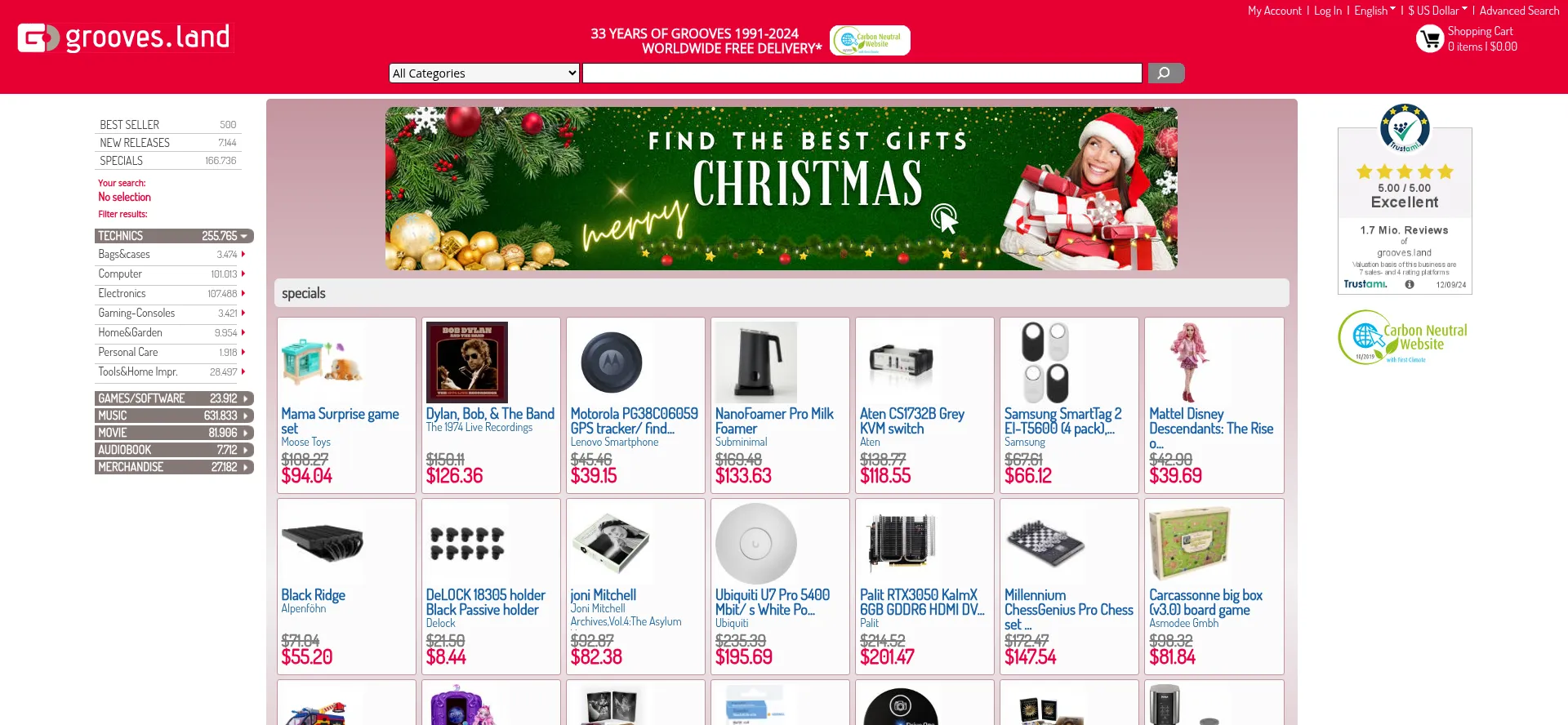 Website screenshot of Grooves-inc.com