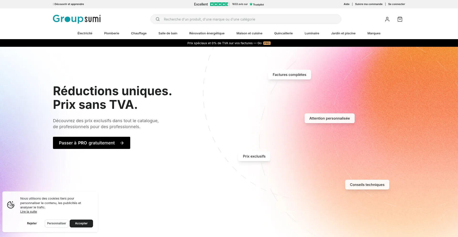Website screenshot of Groupsumi.fr