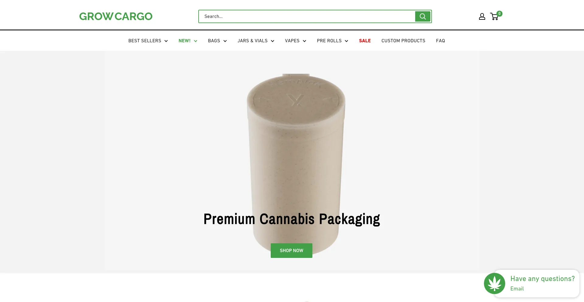 Website screenshot of Growcargo.com
