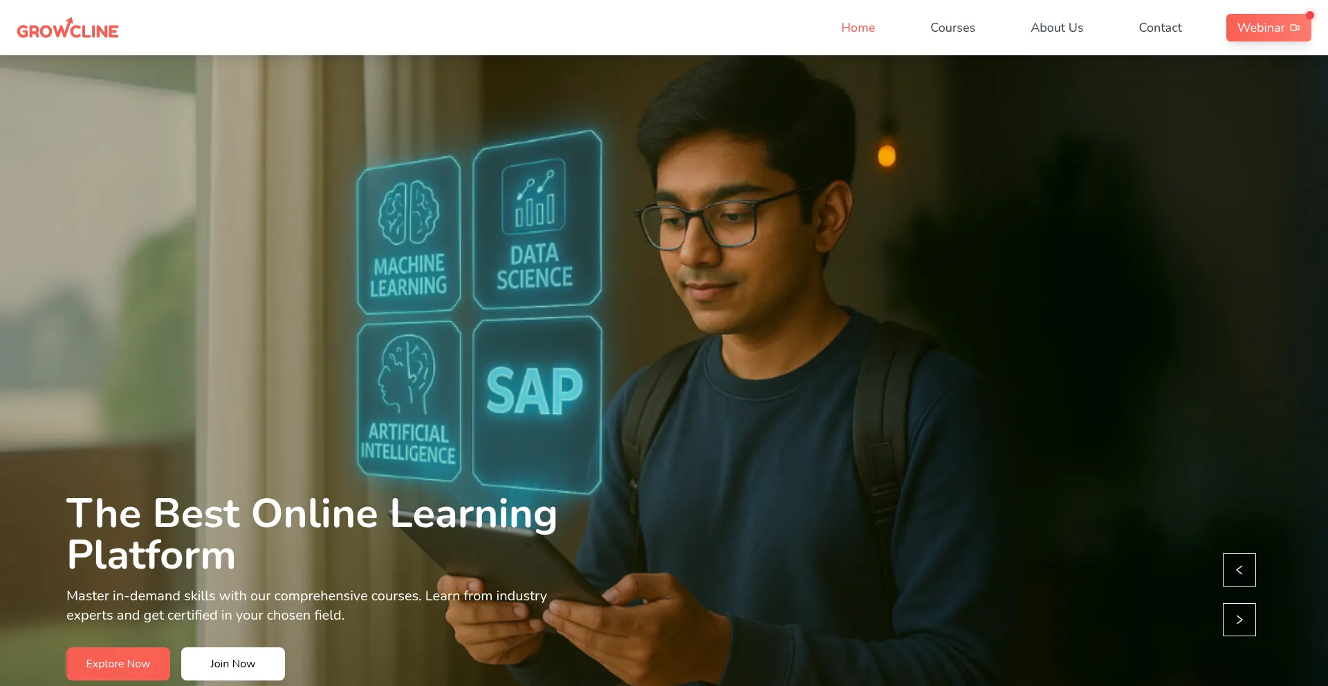 Website screenshot of Growcline.in