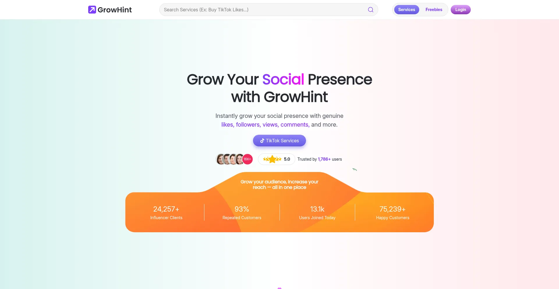 Website screenshot of Growhint.com