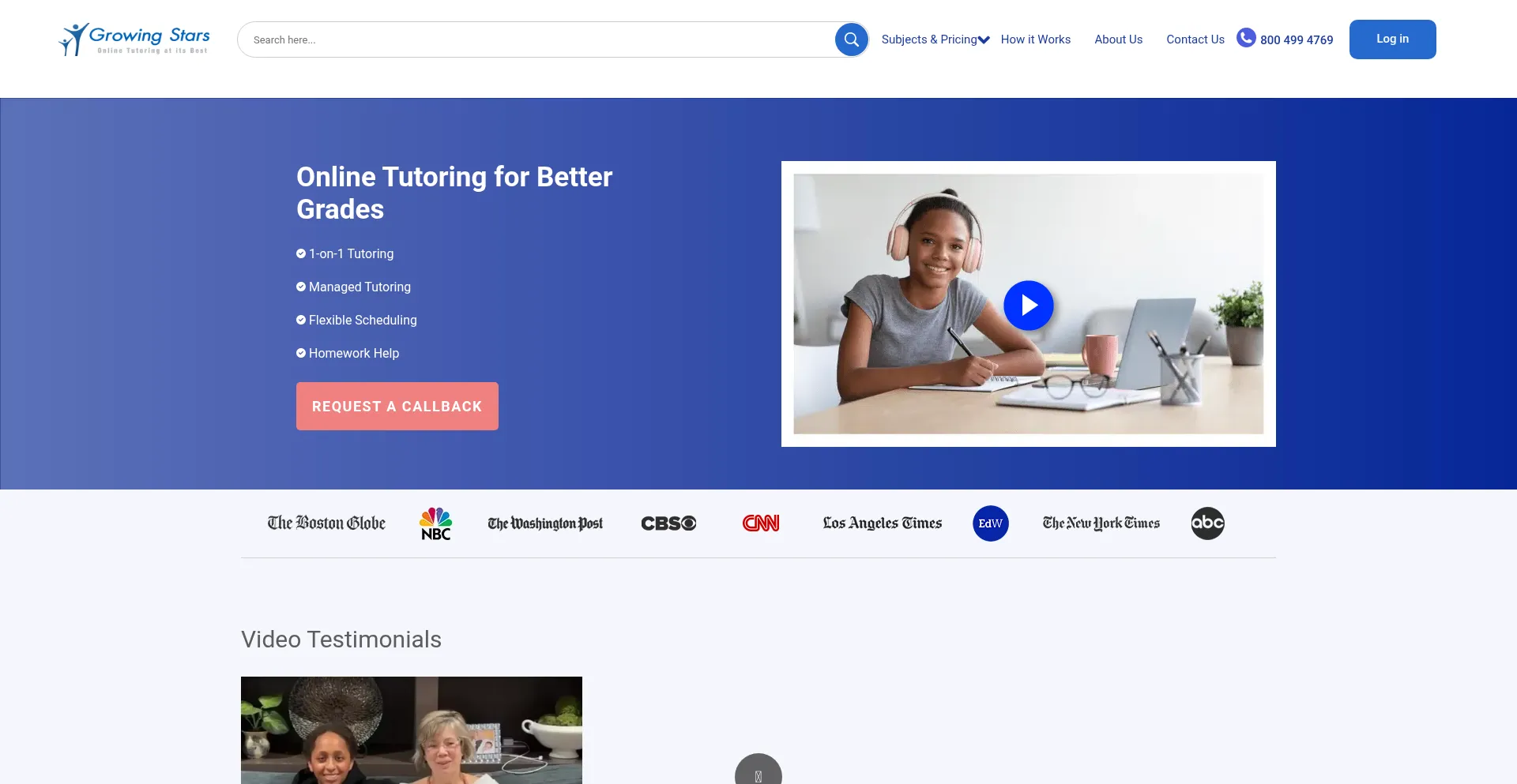 Website screenshot of Growingstars.com