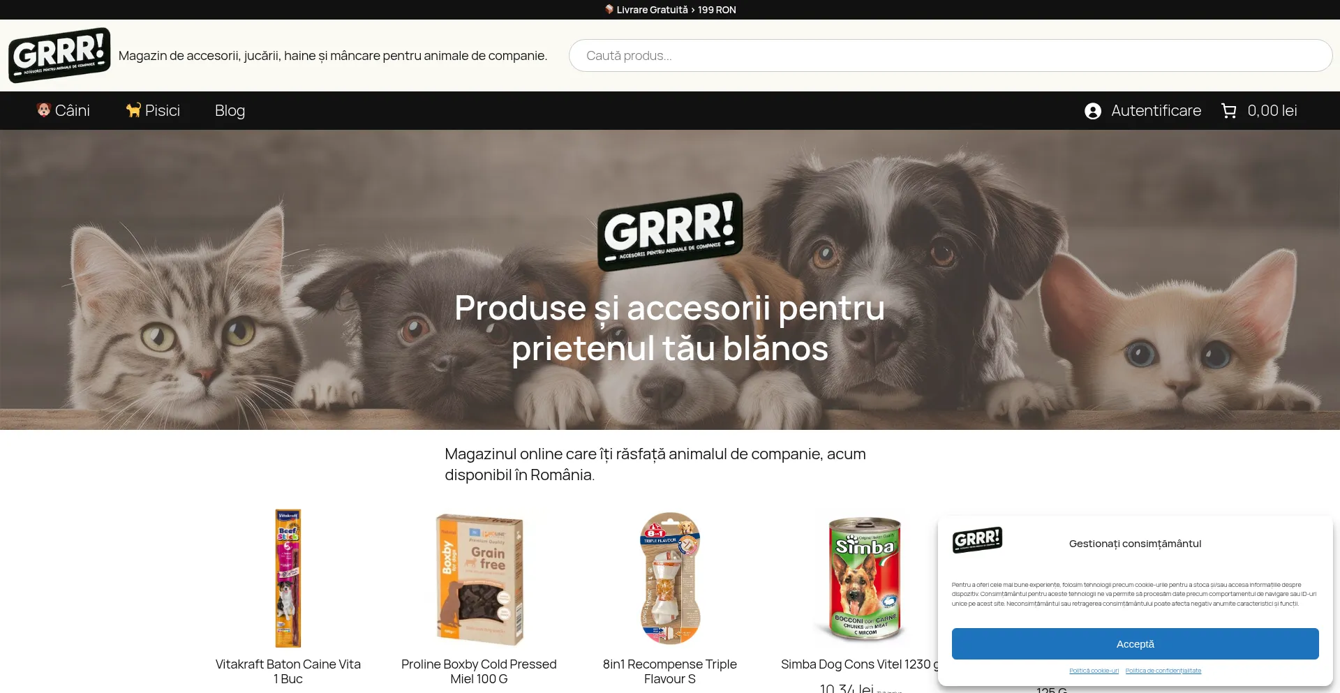 Website screenshot of Grrr.ro