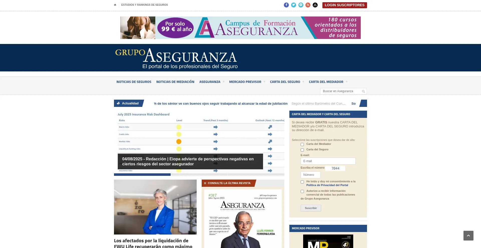 Website screenshot of Grupoaseguranza.com