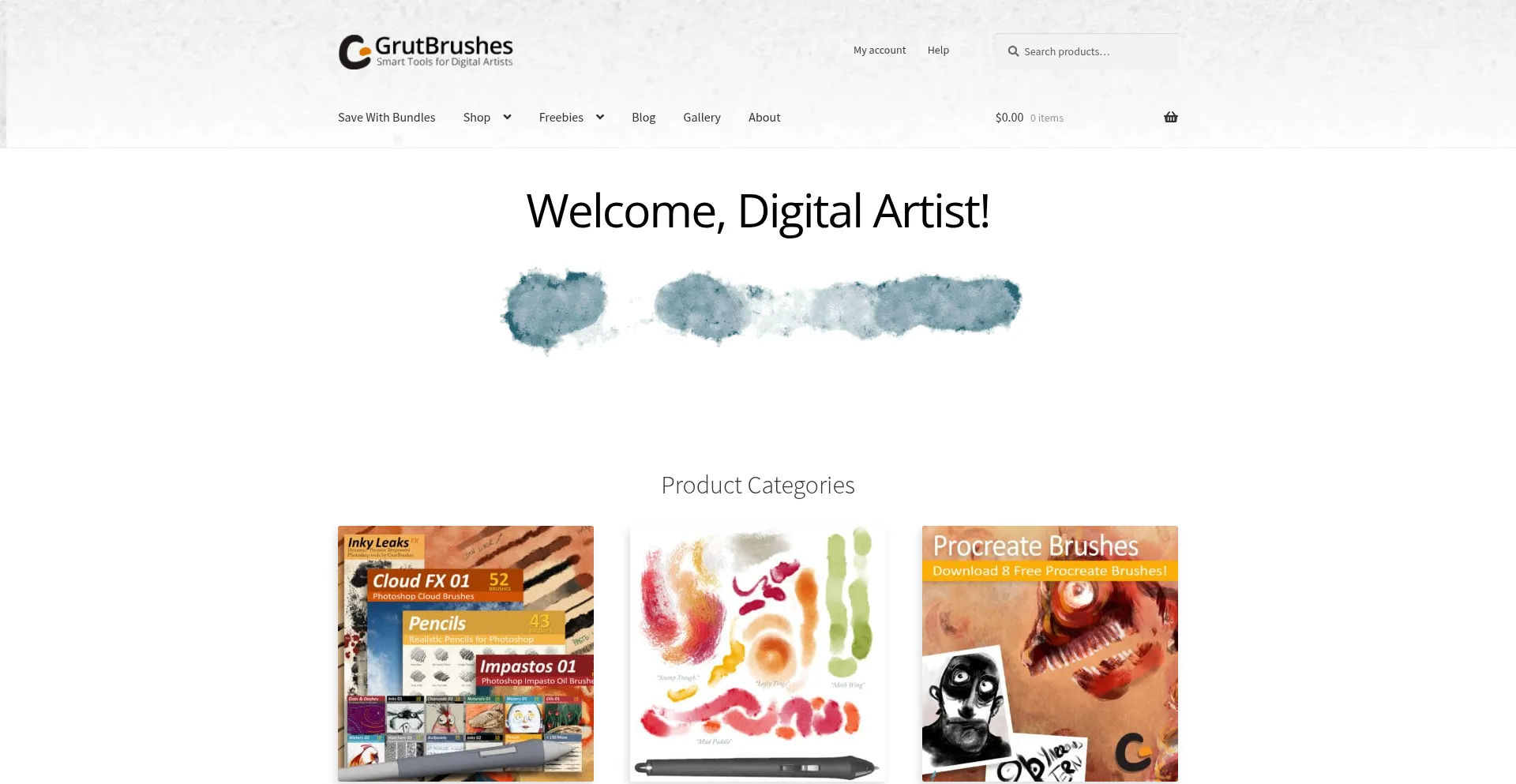 Website screenshot of Grutbrushes.com