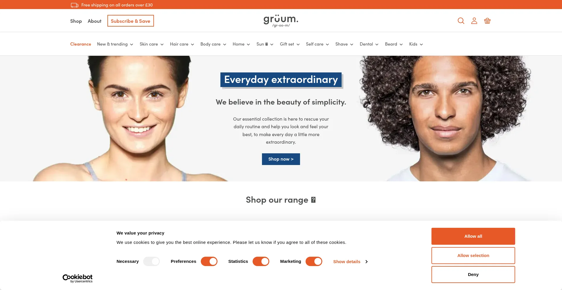 Website screenshot of Gruum.com