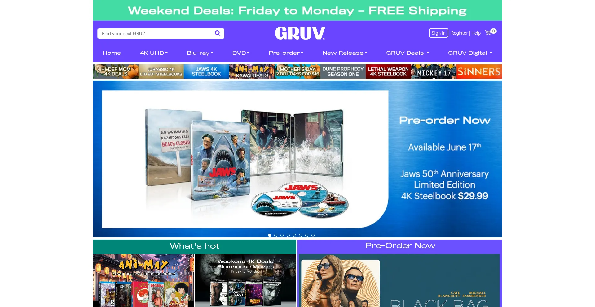Website screenshot of Gruv.com