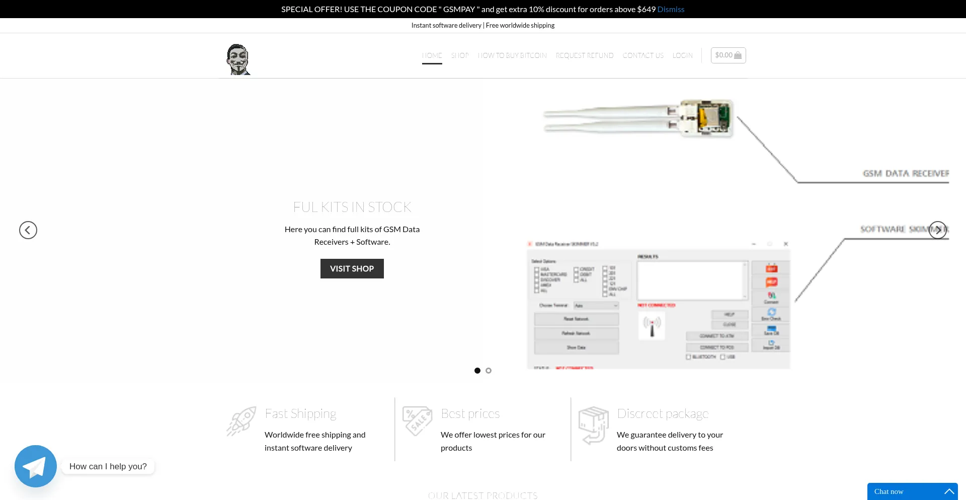 Website screenshot of Gsmskimmer.net