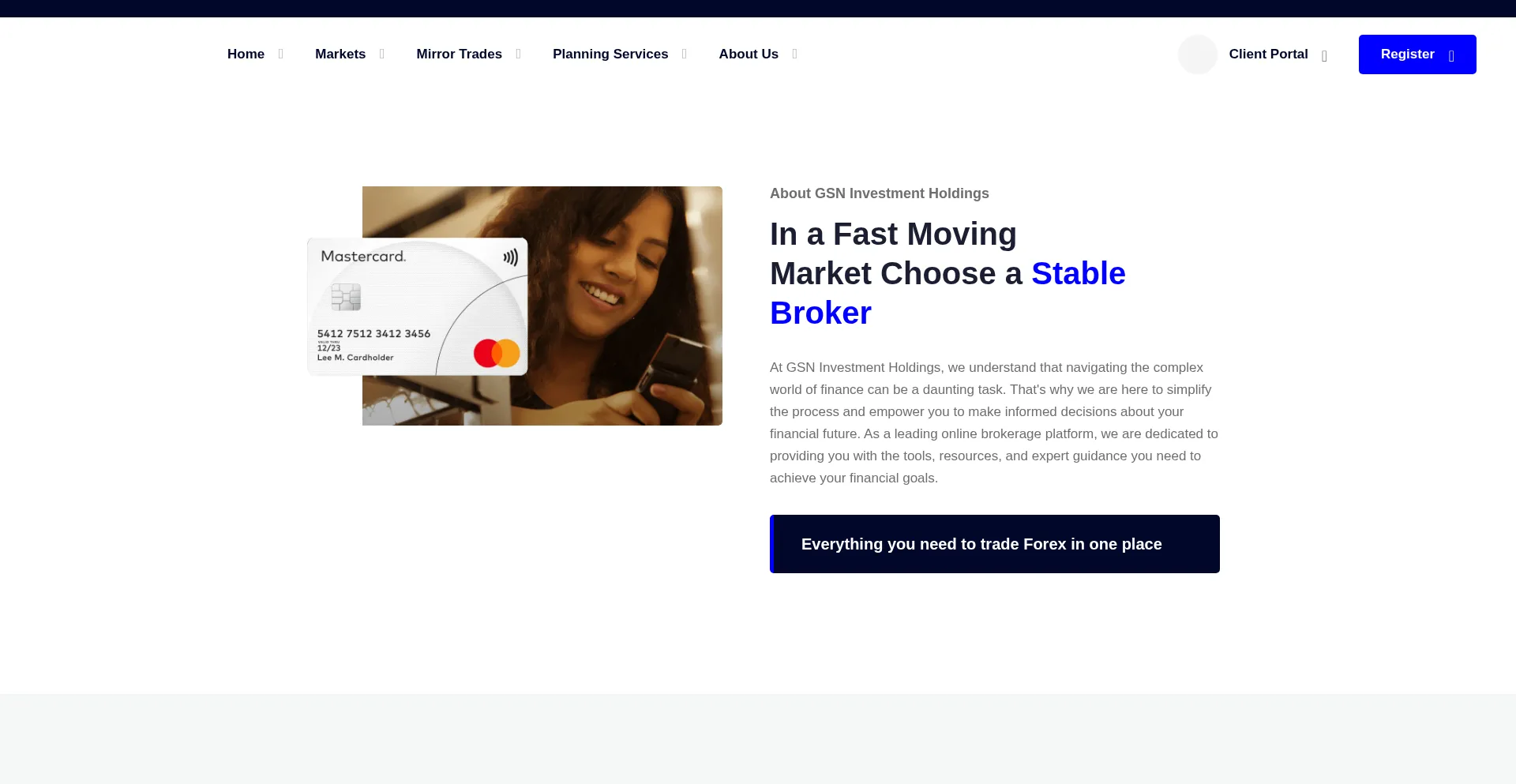 Website screenshot of Gsninvestmentsholdingss.com