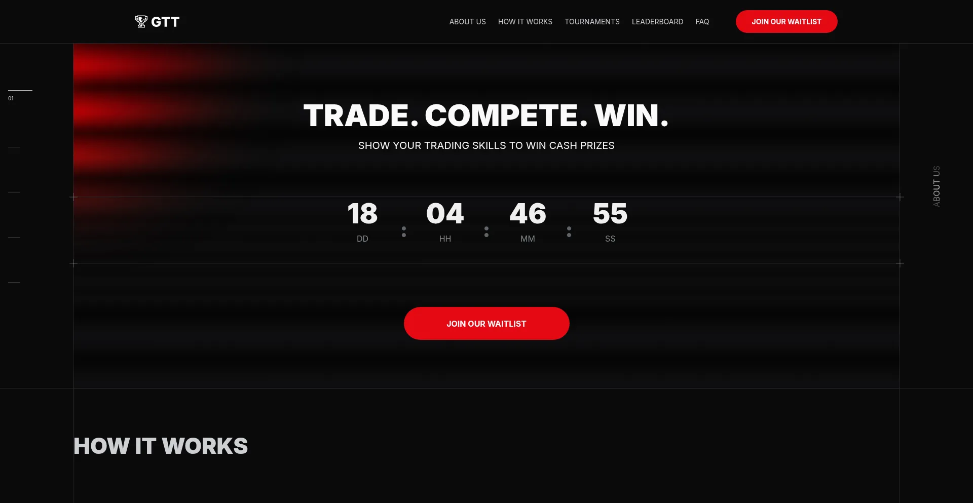 Website screenshot of Gtt.trade