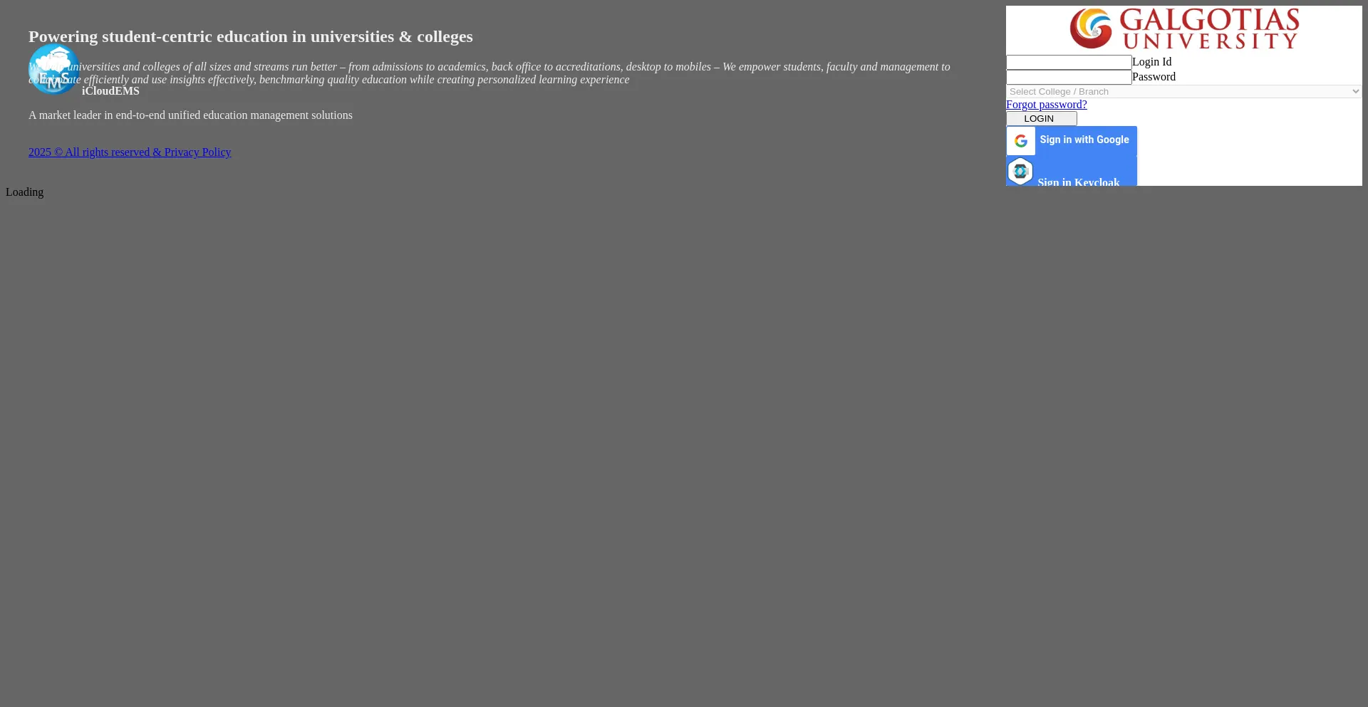Website screenshot of Gu.icloudems.com