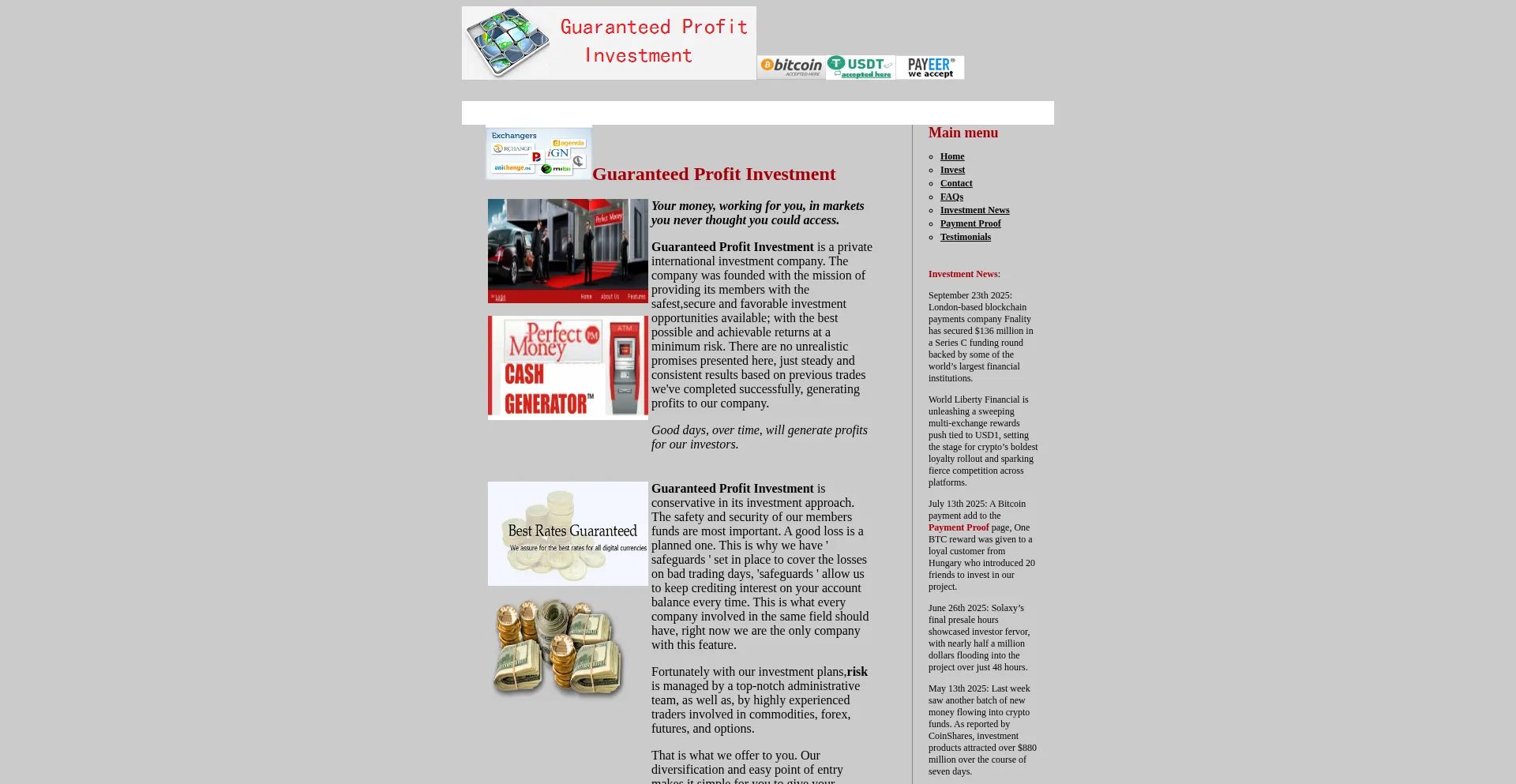 Guaranteedprofitinvestment.net Screenshot