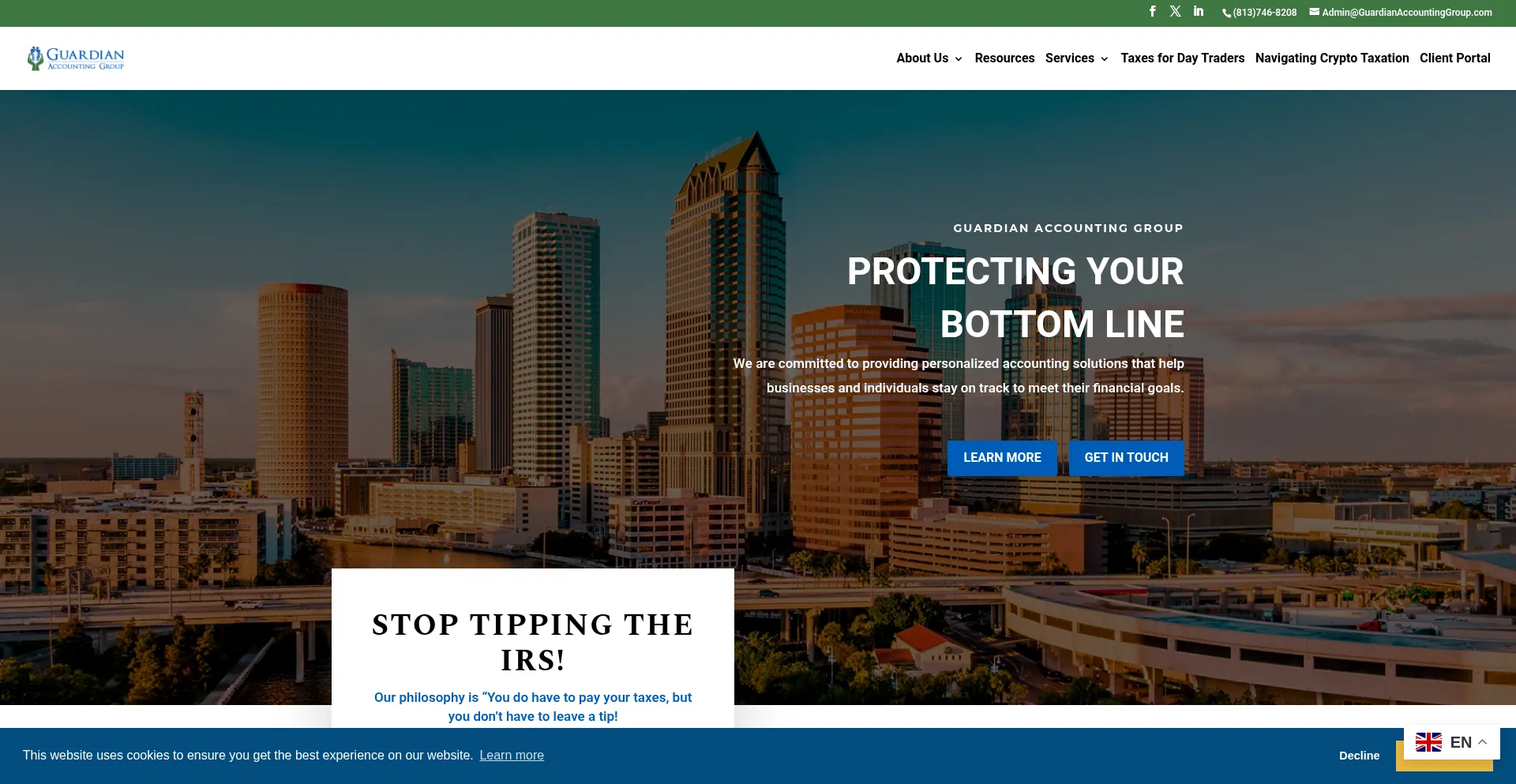 Website screenshot of Guardianaccountinggroup.com