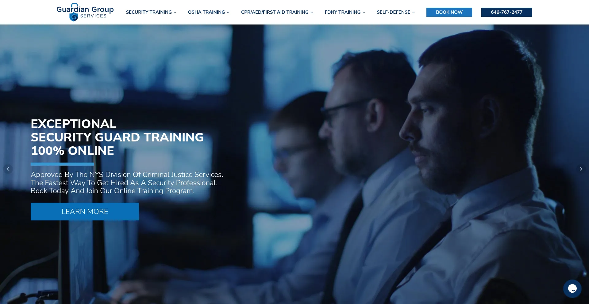 Website screenshot of Guardiangroupservices.com