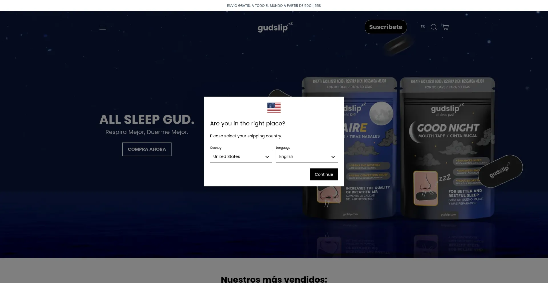 Website screenshot of Gudslip.com