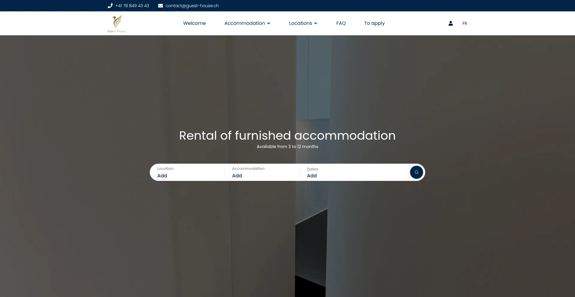 Website screenshot of Guest-house.ch