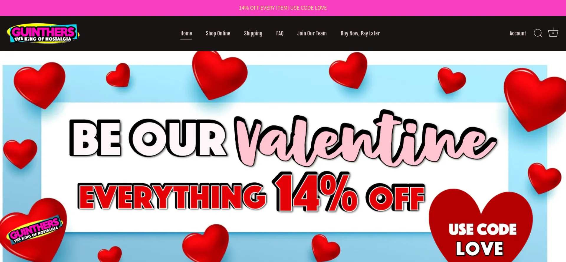 Website screenshot of Guinthers.com