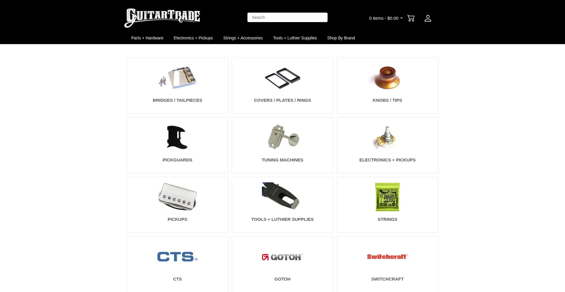 Website screenshot of Guitartrade.com.au