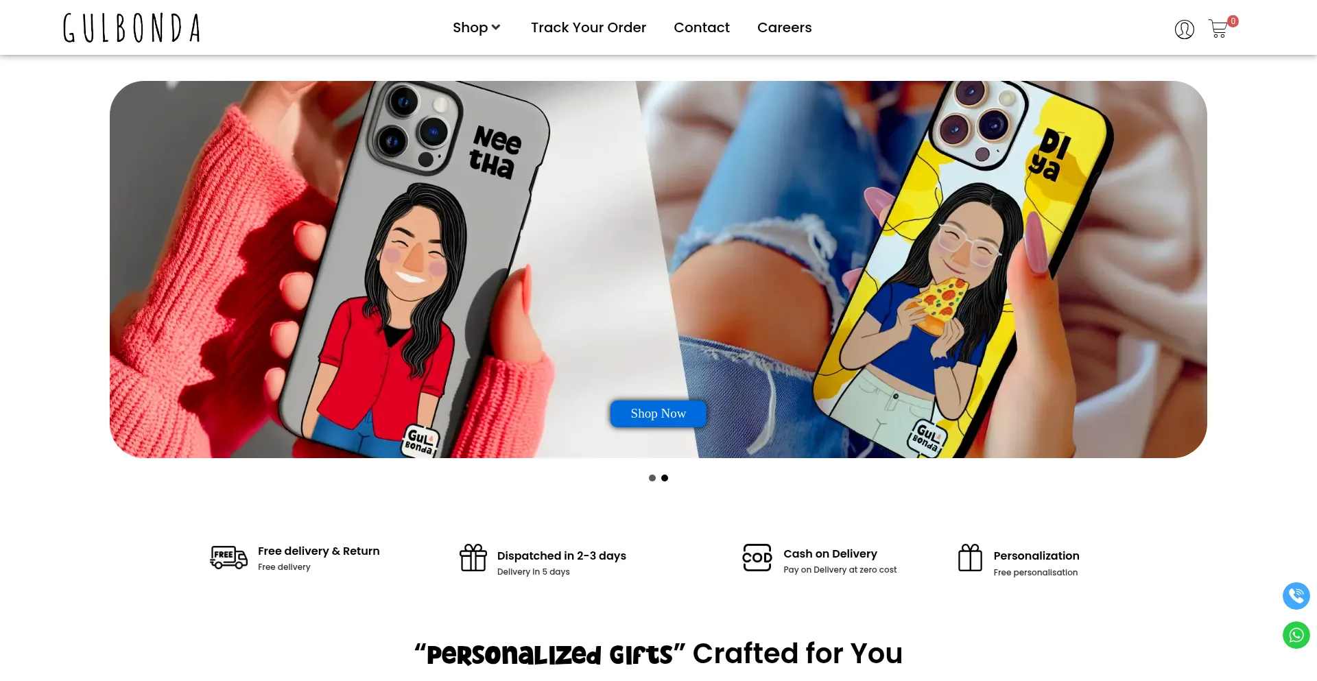 Website screenshot of Gulbonda.com