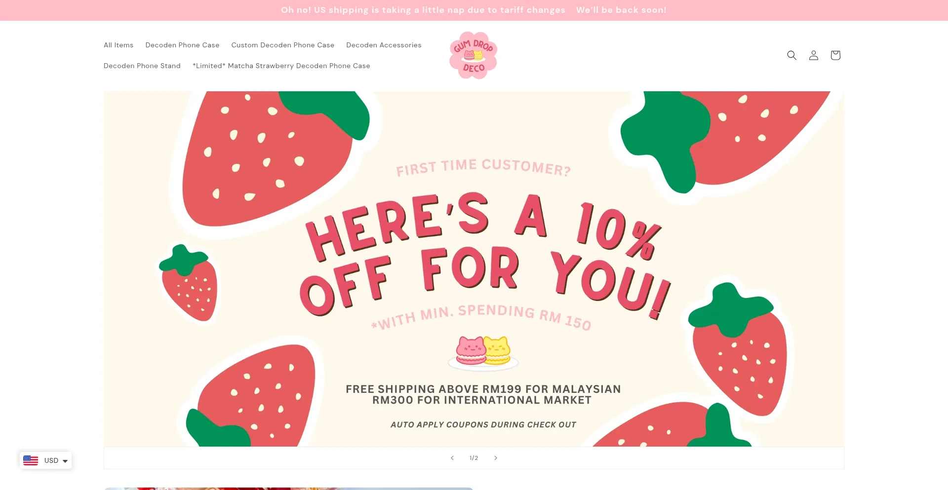 Website screenshot of Gumdropdeco.com