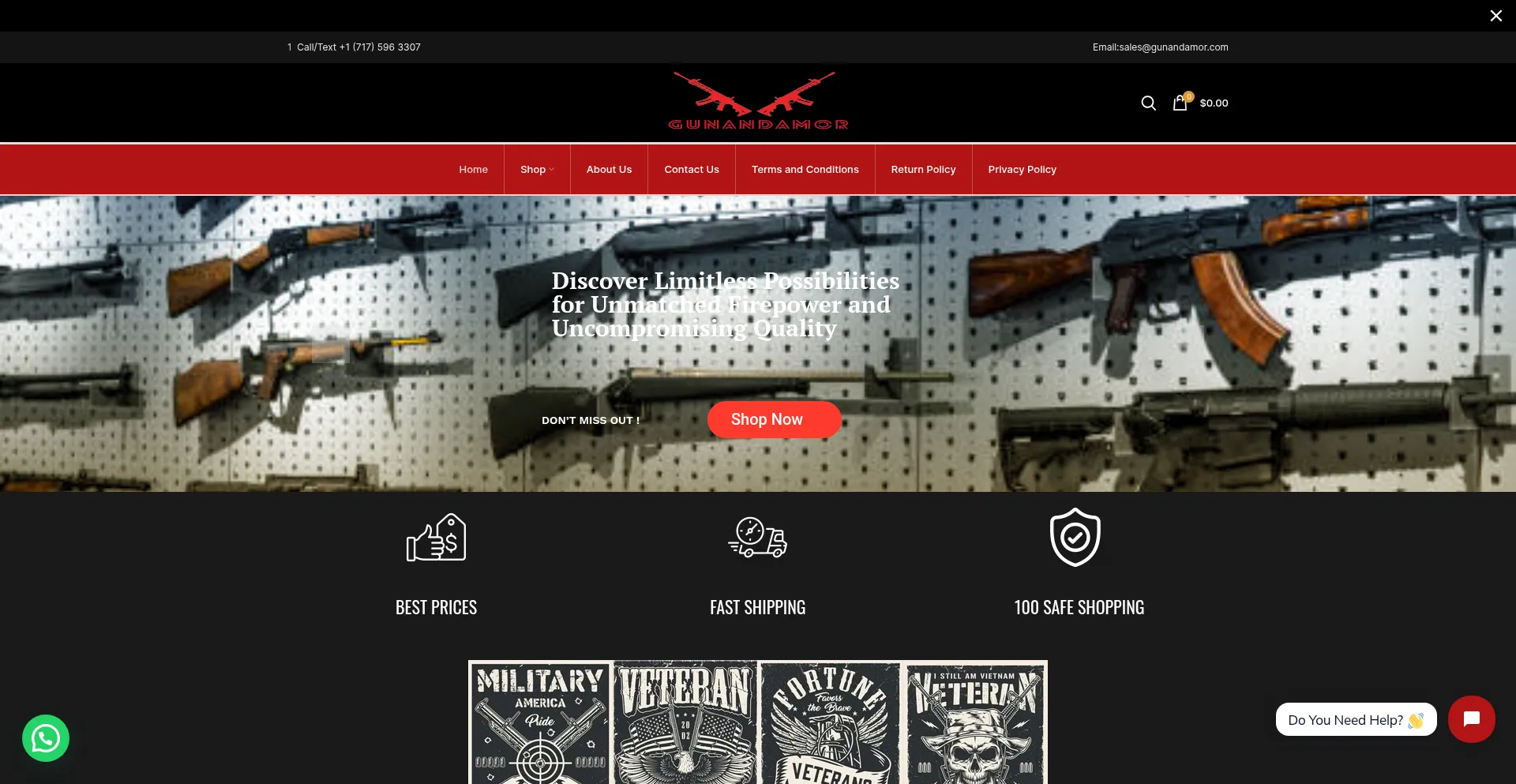 Website screenshot of Gunandamor.com