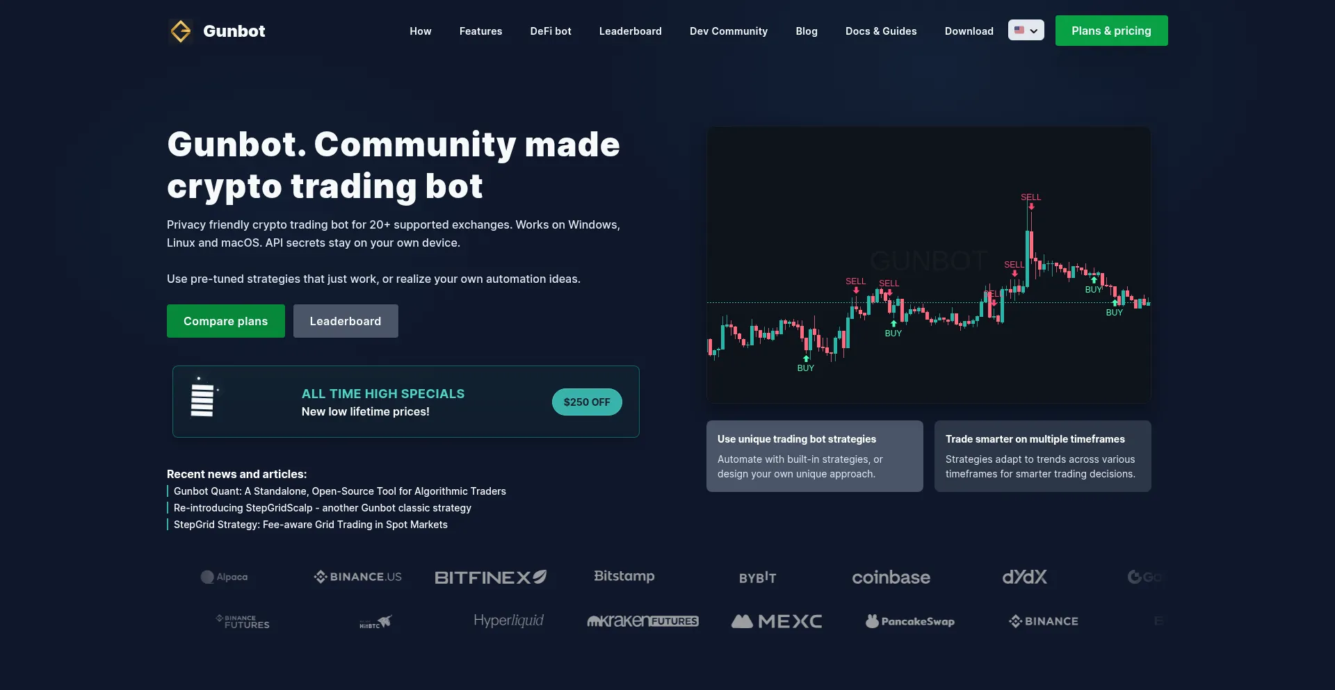 Website screenshot of Gunbot.com