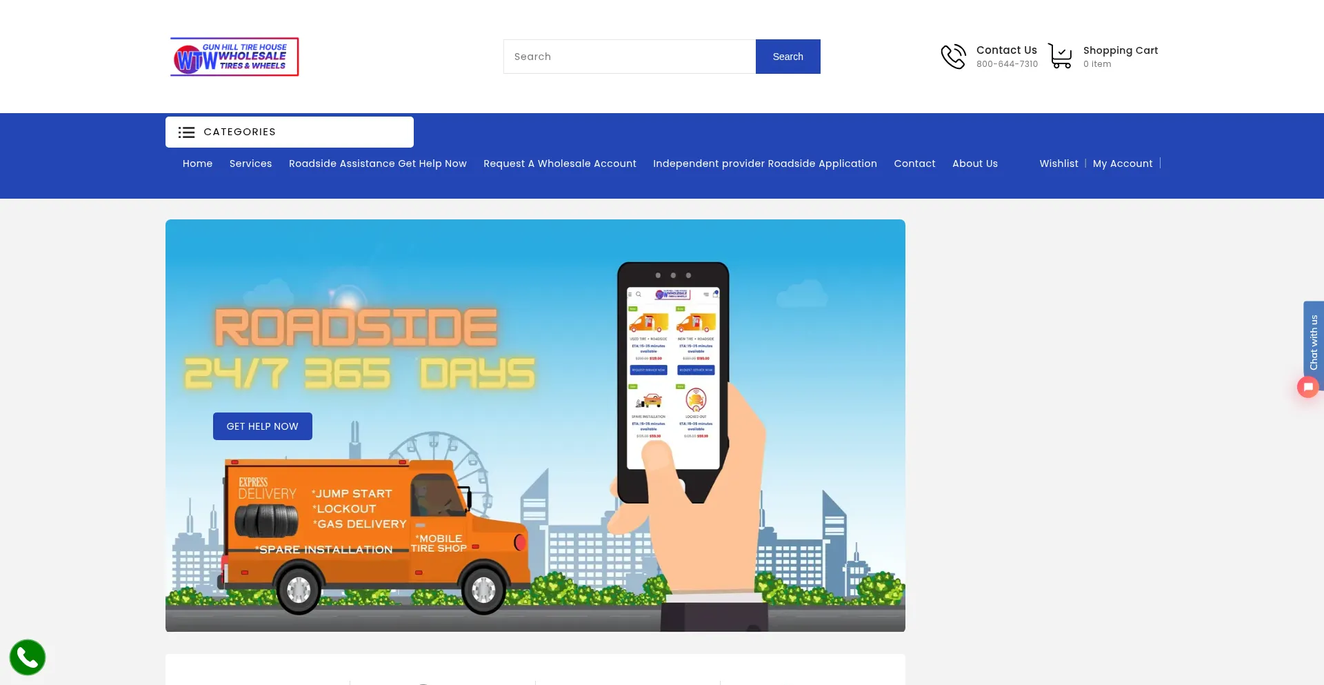 Website screenshot of Gunhilltirehouse.com