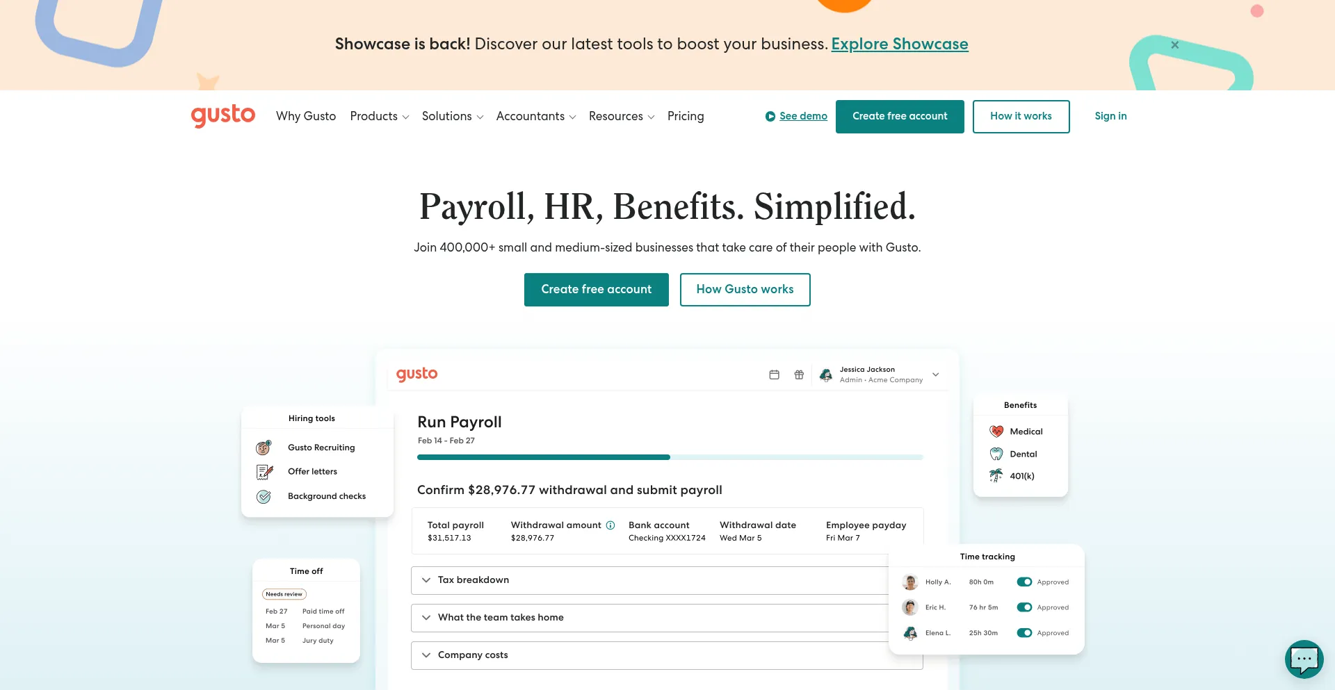 Gusto.com Screenshot