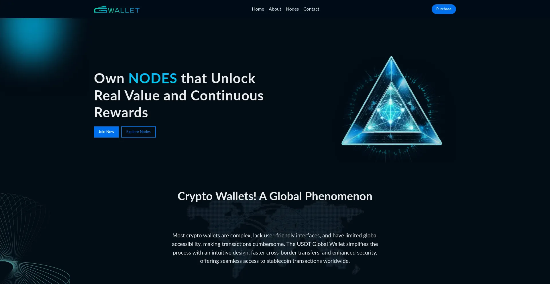 Website screenshot of Gwalletnodes.com