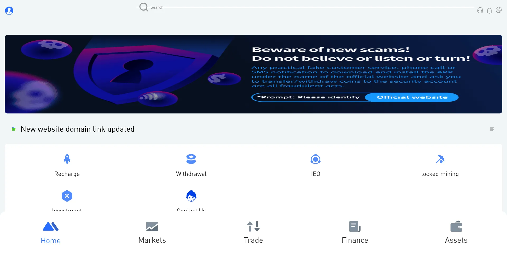 Website screenshot of H5.cryptohh.vip