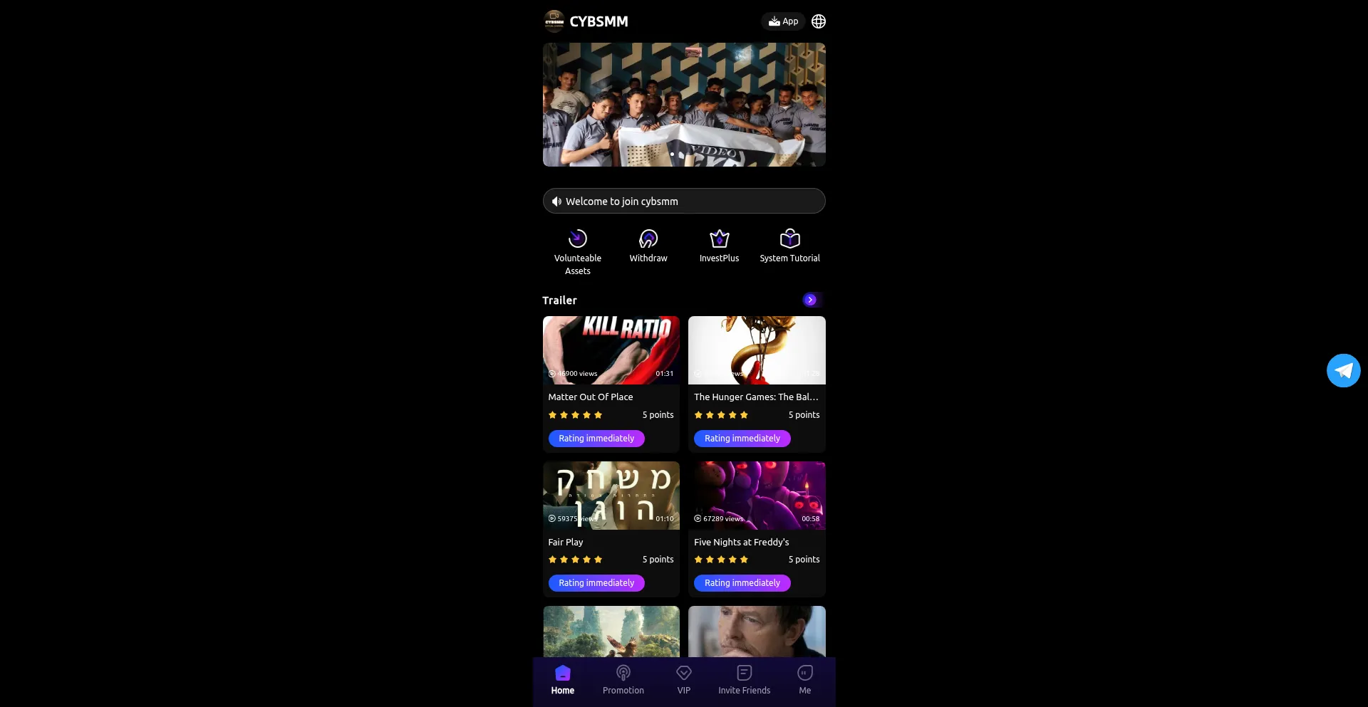 Website screenshot of H5cybsmm.com