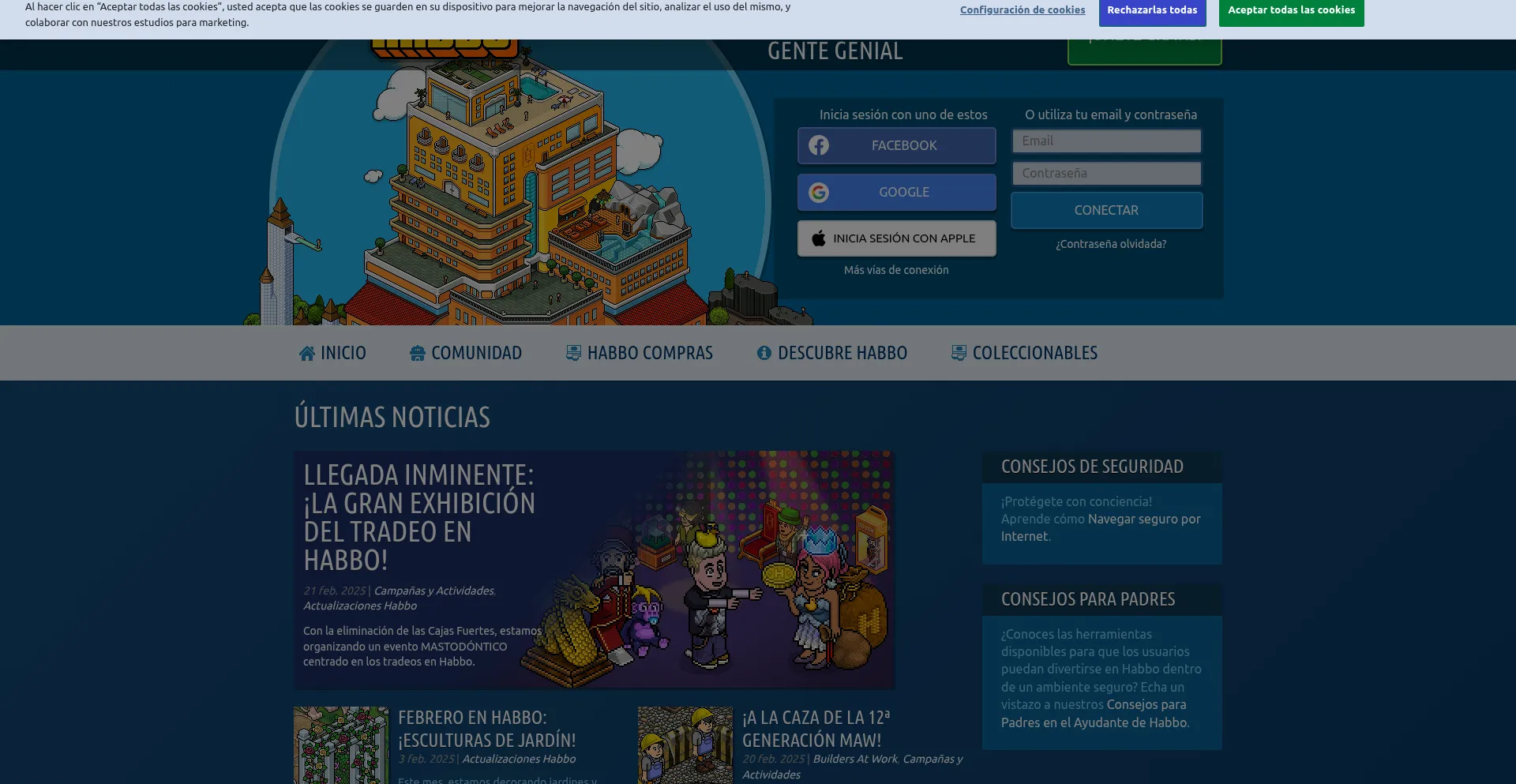 Website screenshot of Habbo.es