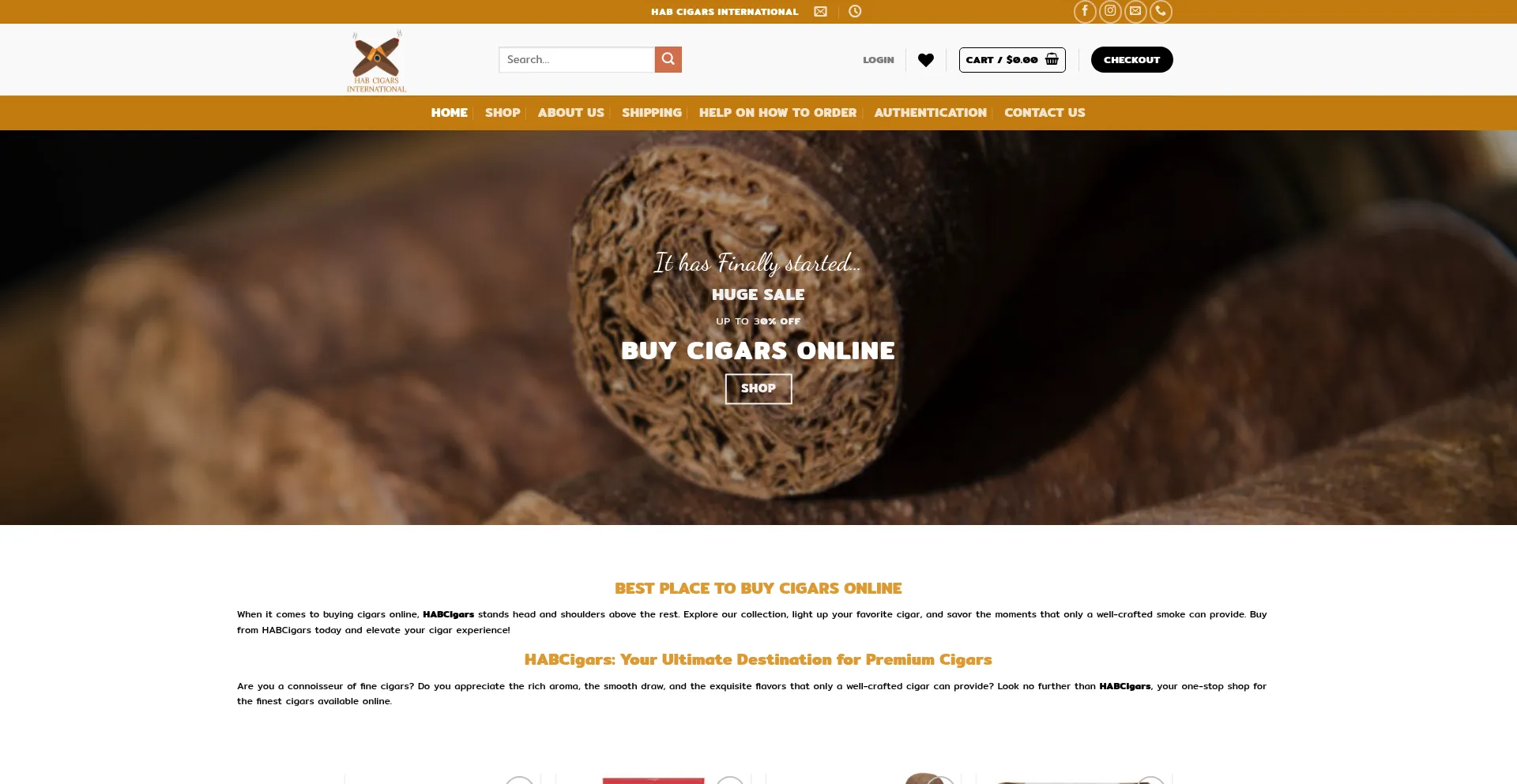 Habcigars.com Screenshot