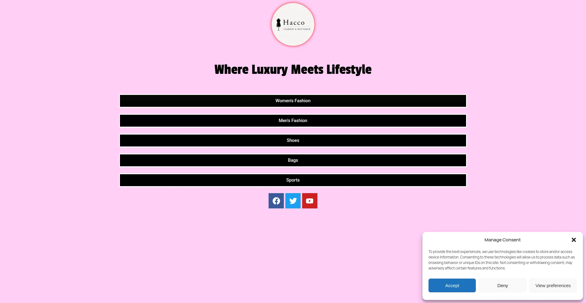 Website screenshot of Haccoo.co.uk