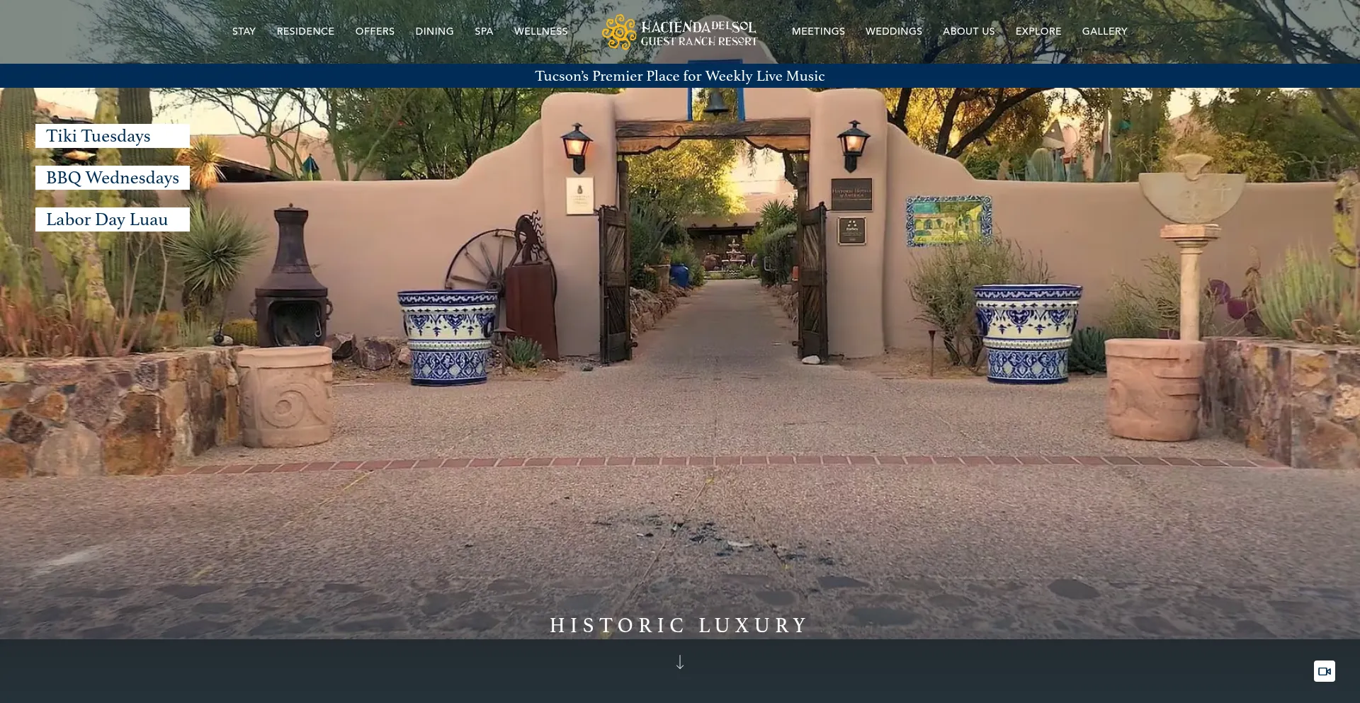 Website screenshot of Haciendadelsol.com