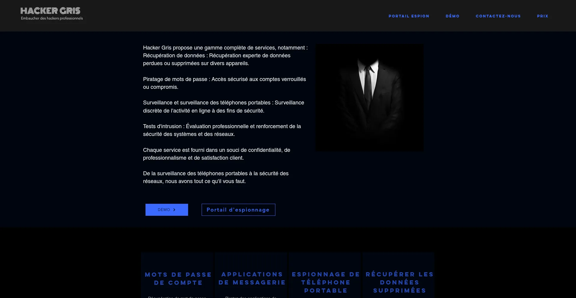 Website screenshot of Hackergris.com