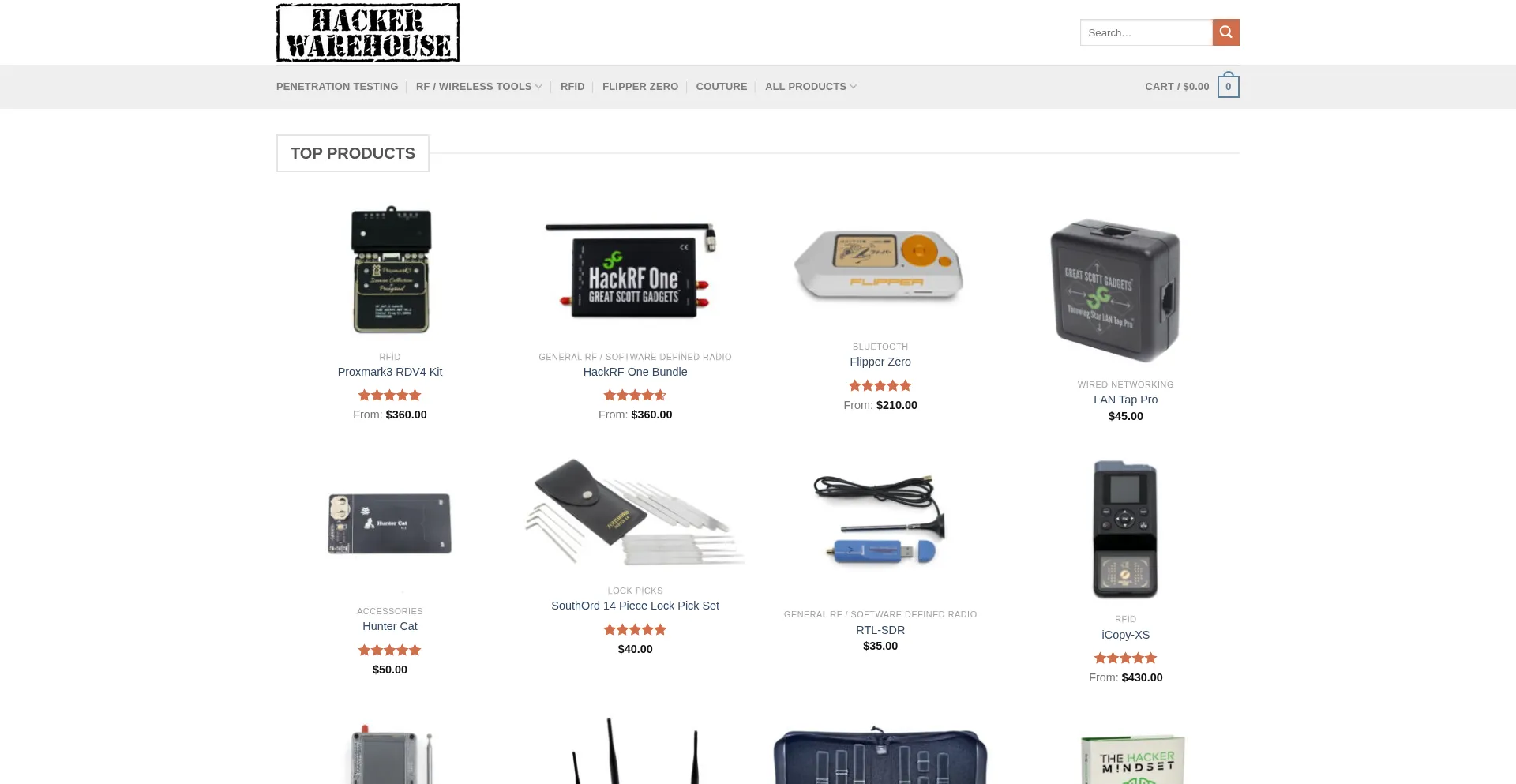 Hackerwarehouse.com Screenshot