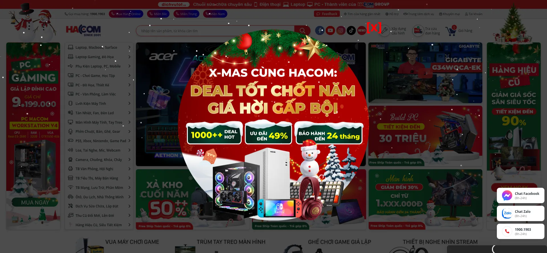 Website screenshot of Hacom.vn