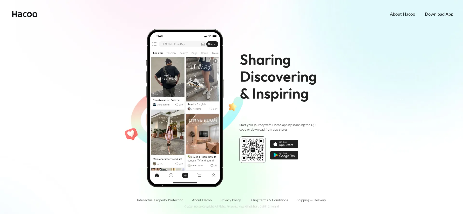 Website screenshot of Hacoo.app