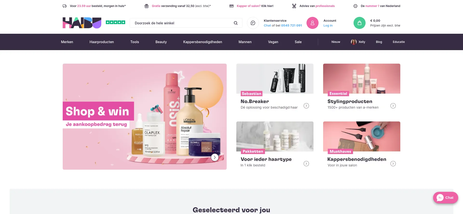 Website screenshot of Haibu.nl
