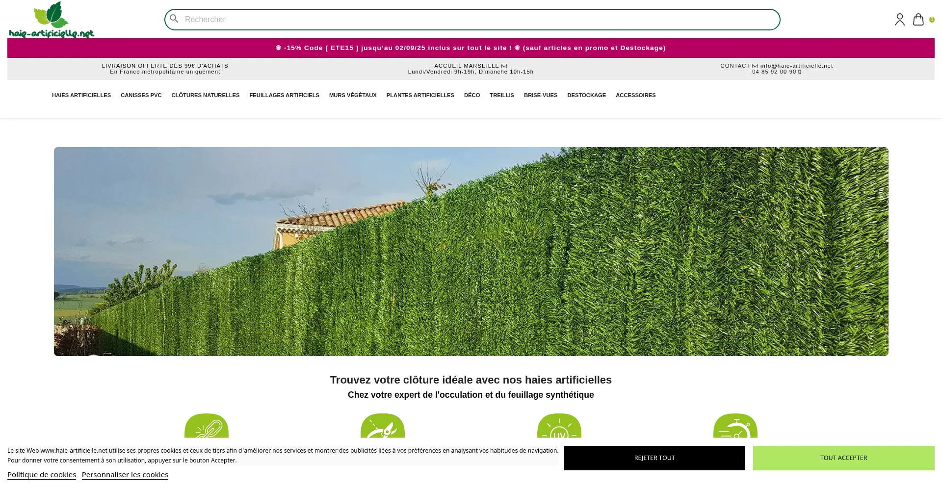 Website screenshot of Haie-artificielle.net