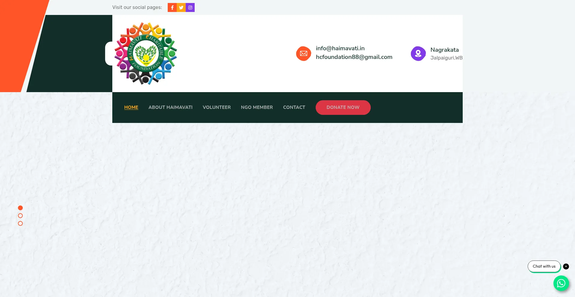 Website screenshot of Haimavati.in
