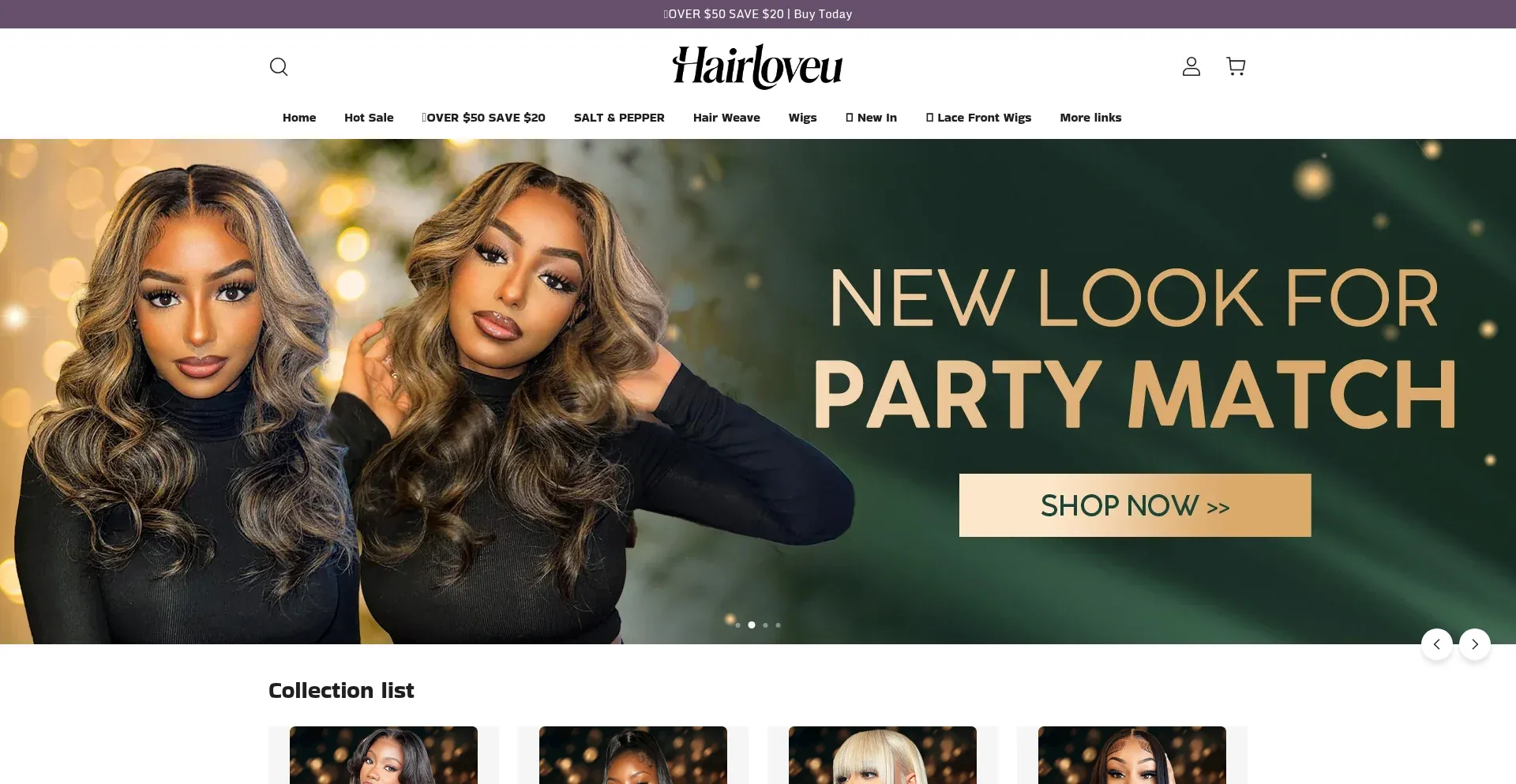 Website screenshot of Hairloveu.com